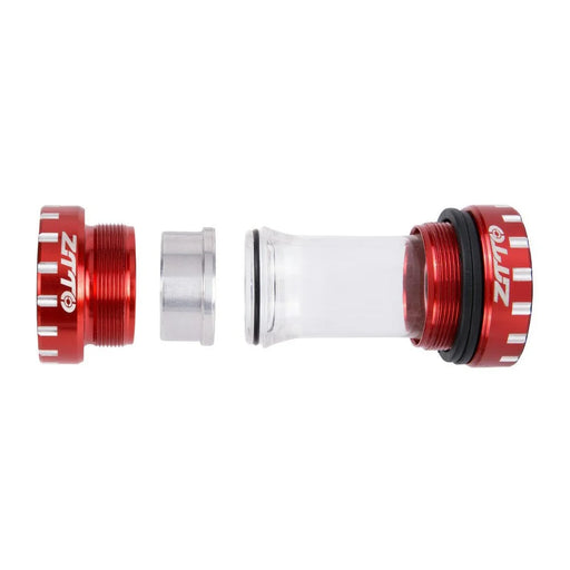 ZTTO BB109 Acrylic+Aluminum Alloy Bike Press-In Bottom Bracket Bearing Threaded BB - Red - 2