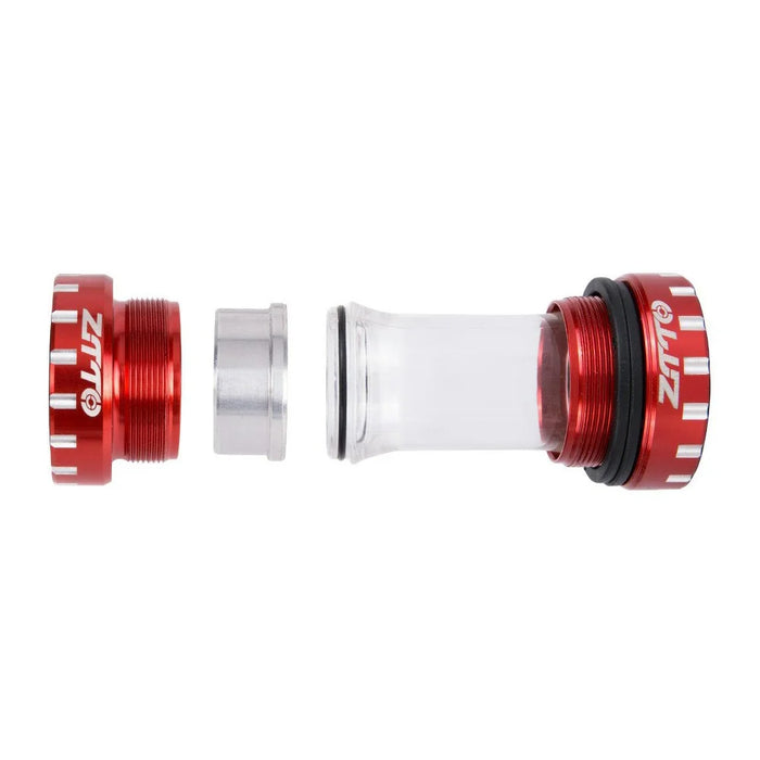 ZTTO BB109 Acrylic+Aluminum Alloy Bike Press-In Bottom Bracket Bearing Threaded BB - Red - 2