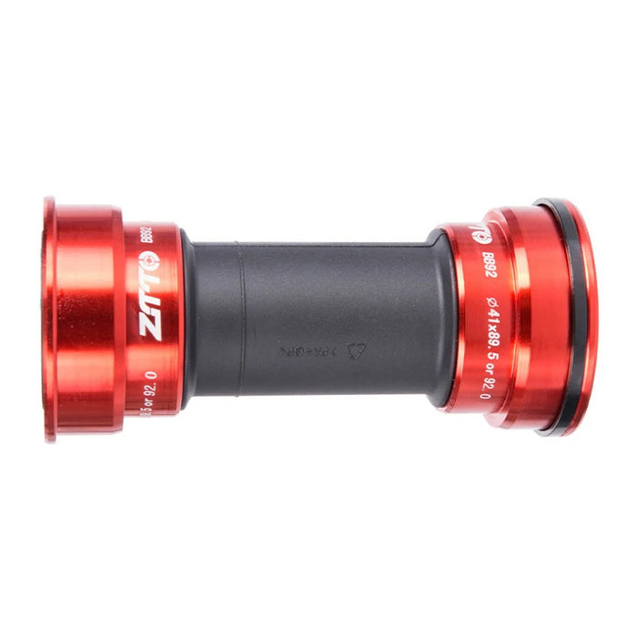 ZTTO BB92 Press-In Aluminum Alloy Bottom Bracket Bike Steel Bearing Hollow-Out Integrated BB for Cycling - Red - 1