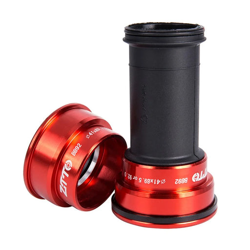 ZTTO BB92 Press-In Aluminum Alloy Bottom Bracket Bike Steel Bearing Hollow-Out Integrated BB for Cycling - Red - 2