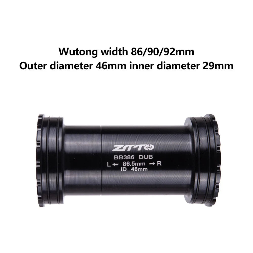 ZTTO BB386 Aluminum Alloy Bicycle Bottom Bracket for BB386EVO / PF30 68 / 73 / 86mm 46mm Frame Shell - DUB Black - 6