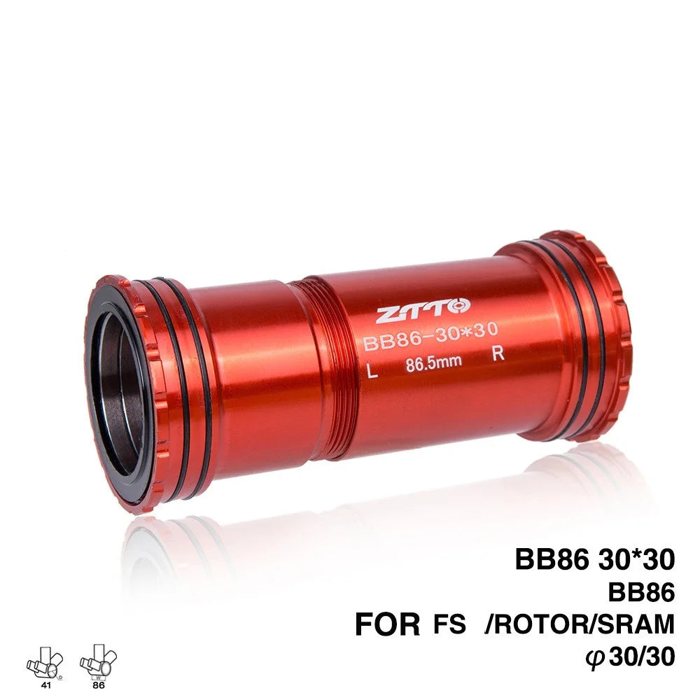 ZTTO BB86 30x30 4 Bearing Central Axis Aluminum Alloy Thread Lock Bike Bottom Bracket - 3