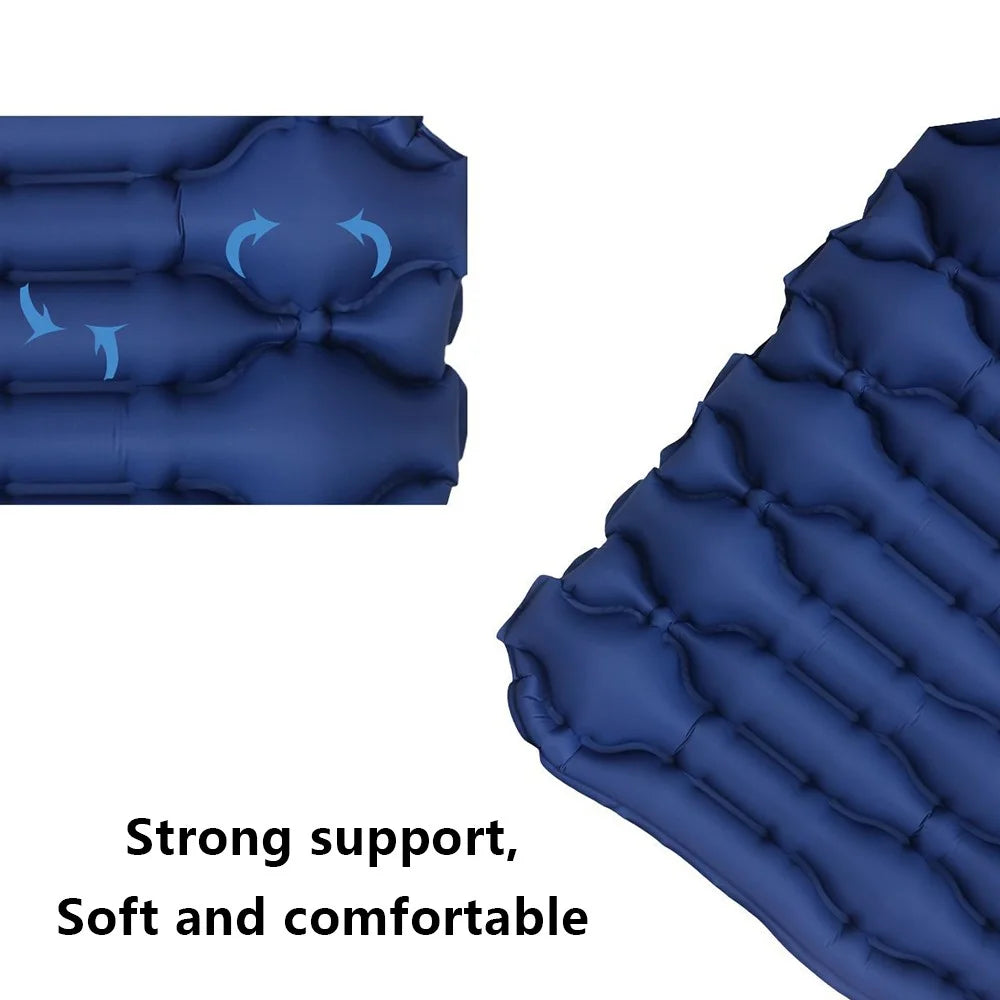 GM-AM20 Camping Mat Inflatable Sleeping Mat Nylon+TPU Sleeping Pad - Dark Blue - 2