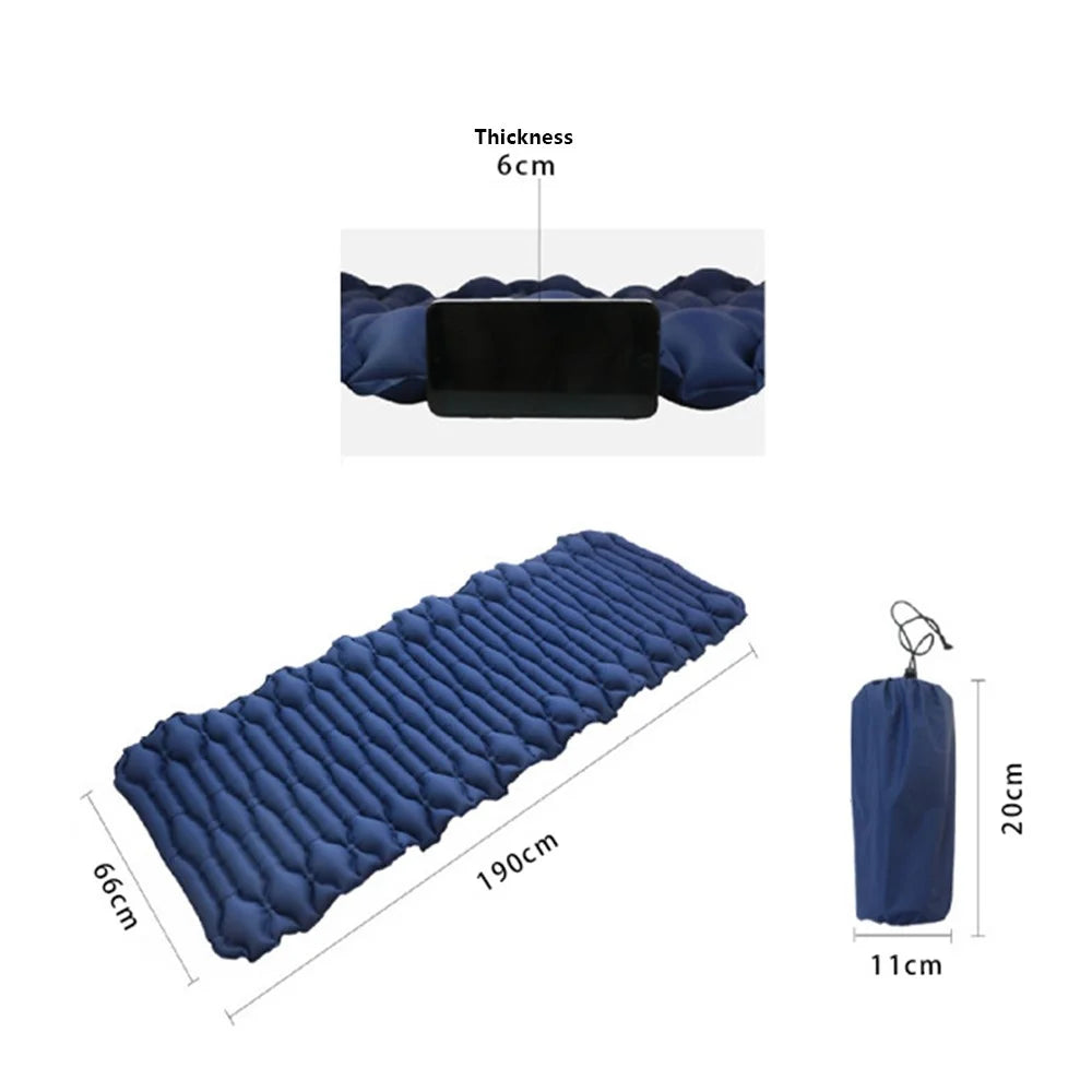 GM-AM20 Camping Mat Inflatable Sleeping Mat Nylon+TPU Sleeping Pad - Dark Blue - 7