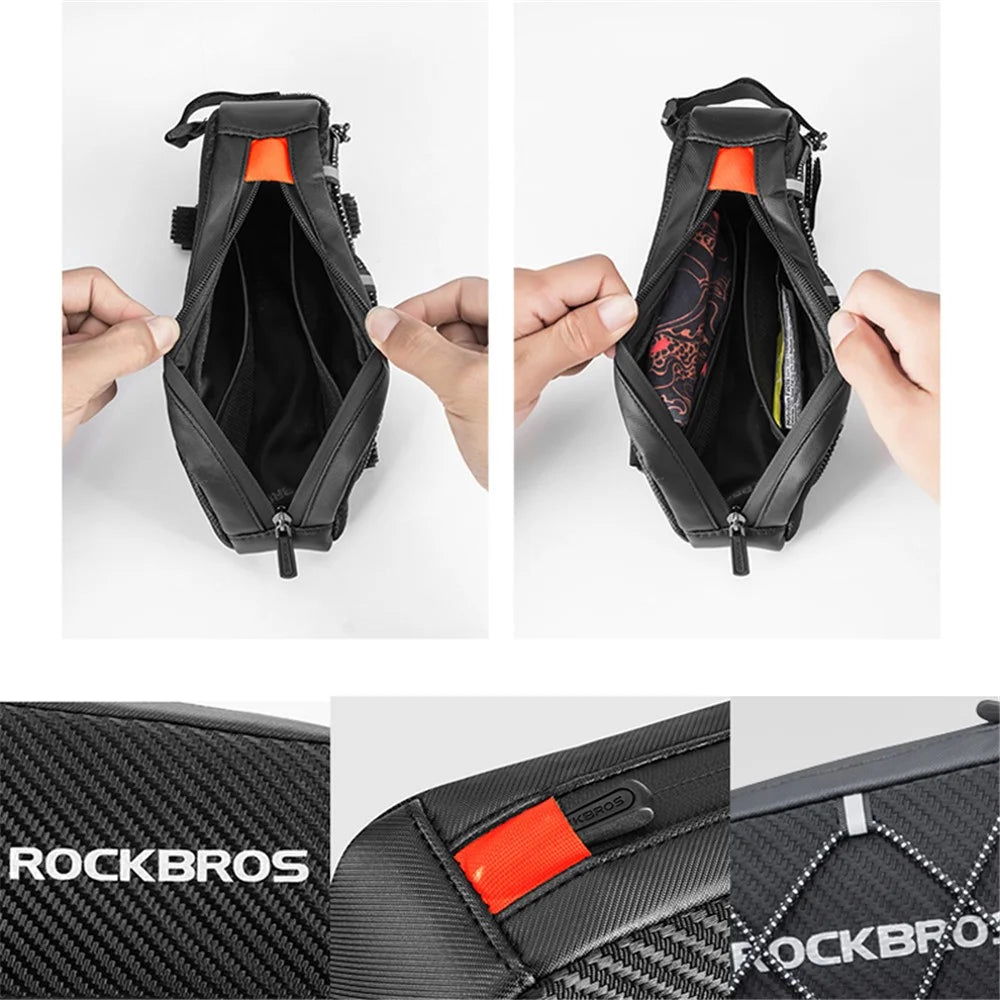 ROCKBROS Bicycle Front Bags Reflective Frame Cycling Tube Large Capacity Bag Fietstassan Ultralight Bicycle Bags Cycling Pannier - 5
