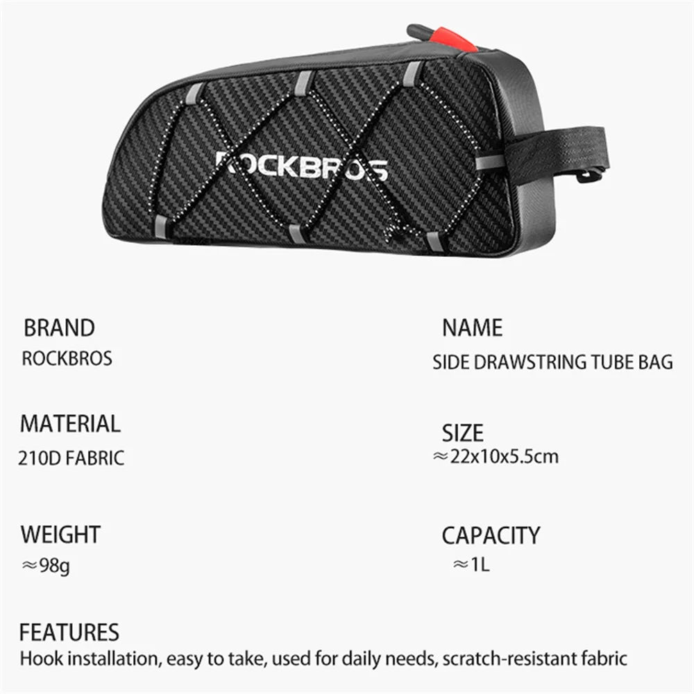 ROCKBROS Bicycle Front Bags Reflective Frame Cycling Tube Large Capacity Bag Fietstassan Ultralight Bicycle Bags Cycling Pannier - 7