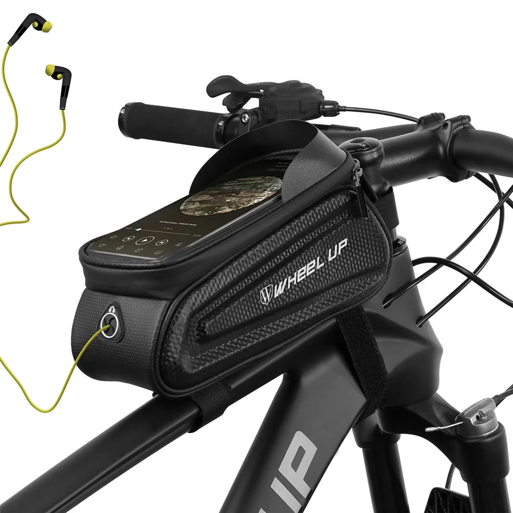 WHEEL UP Cycling Bag Waterproof Saddle Bag Touch Screen 7.0" Phone Case with Earphone Hole - 6