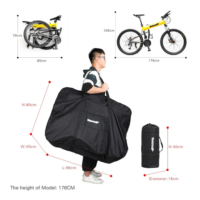 RHINOWALK RF260 Mountain Bike Carry Storage Bag for 26 inch Folding Bikes - 6