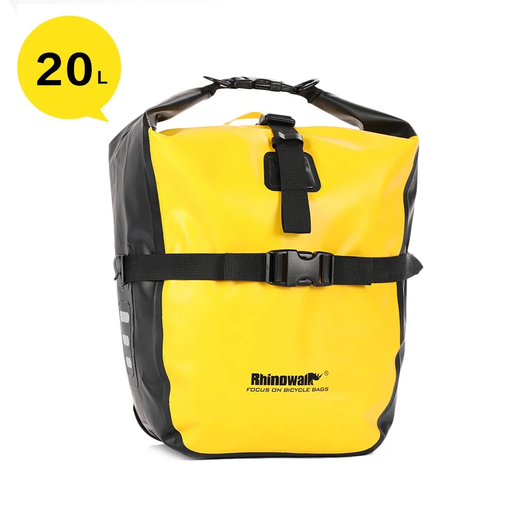 RHINOWALK RK19663 Waterproof Bicycle Bike Bag Tail Seat Front Bag Pack Storage Pannier - Yellow - 1