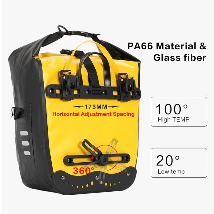 RHINOWALK RK19663 Waterproof Bicycle Bike Bag Tail Seat Front Bag Pack Storage Pannier - Yellow - 4