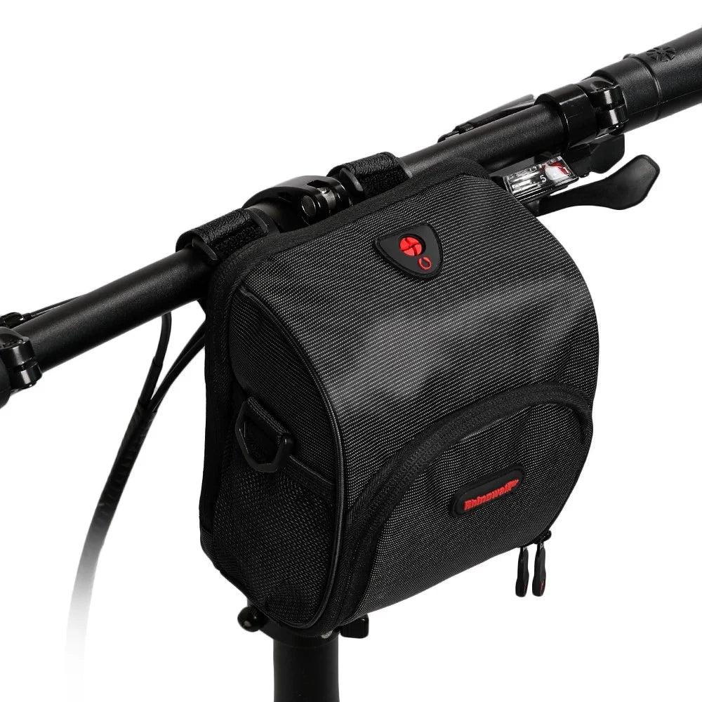 RHINOWALK Bike Handlebar Bag Bike Front Bag Road Bike Bag Bike Frame Bag - Black - 3