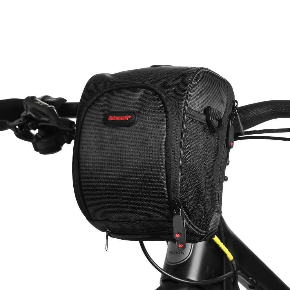 RHINOWALK Bike Handlebar Bag Bike Front Bag Road Bike Bag Bike Frame Bag - Black - 4