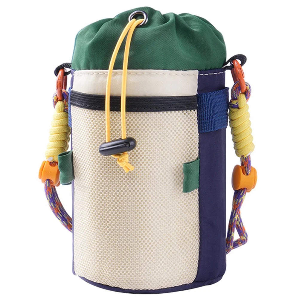 GOE SH007 Stylish Bicycle Bottle Holder Pouch Drawstring Cycling Water Bottle Storage Bag - Navy Blue - 1
