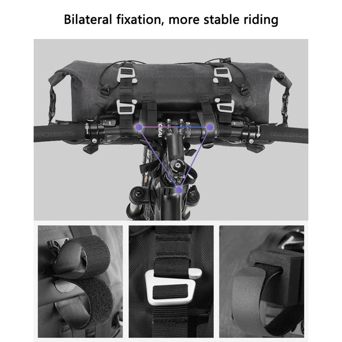 SZ-AS-015 Waterproof Nylon+TPU Bike Handlebar Bag 5-15L Bicycle Front Tube Bag Storage Pouch Pack - 4