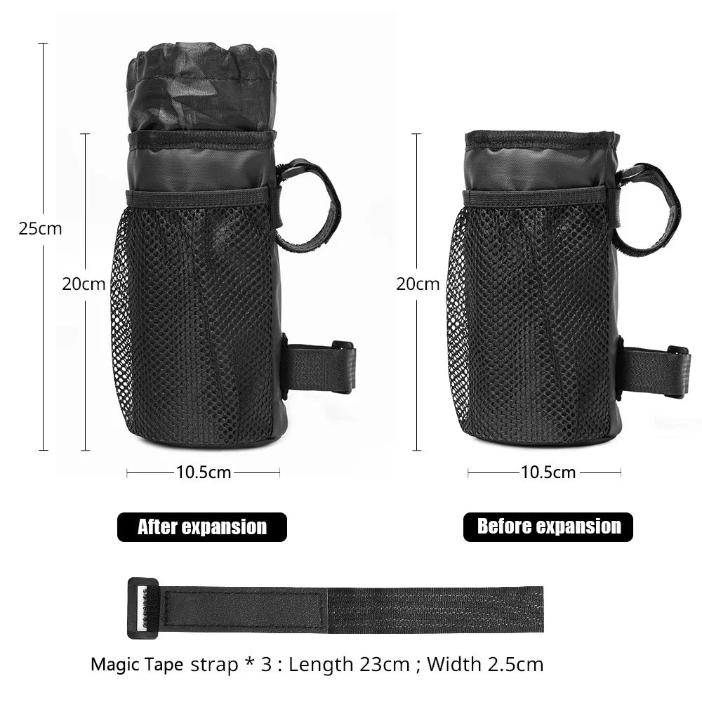 BAG010 20x10.5x10.5cm Water Bottle Storage Bag for Bicycle, Bike Handlebar Bag (Size, L) - 6