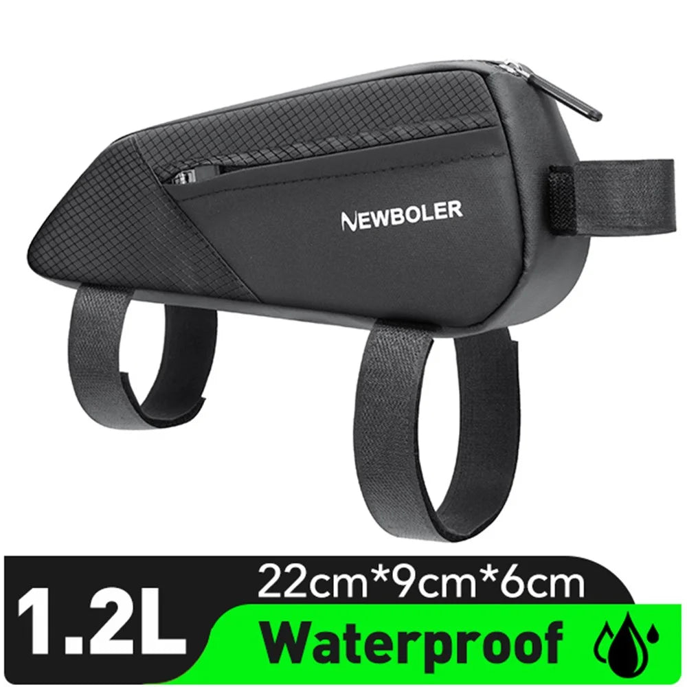 NEWBOLER BIKD-BAG215 1.2L Bike Tube Bag Waterproof Phone Storage Pouch for Bicycle, 22x9x6cm - 2