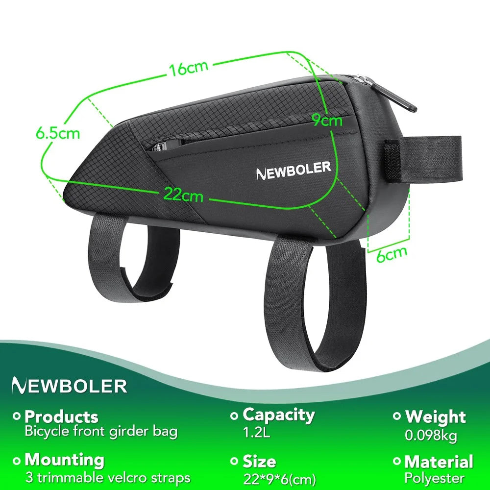 NEWBOLER BIKD-BAG215 1.2L Bike Tube Bag Waterproof Phone Storage Pouch for Bicycle, 22x9x6cm - 7