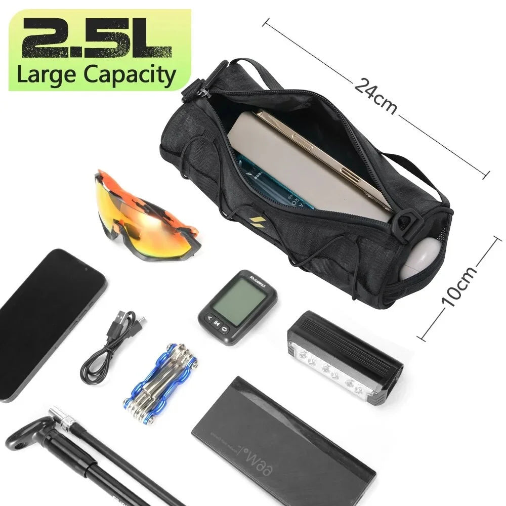 BAG601 Cylinder Shape Bike Bag Bicycle Handlebar Front Tube Bag Cycling Pouch - 7