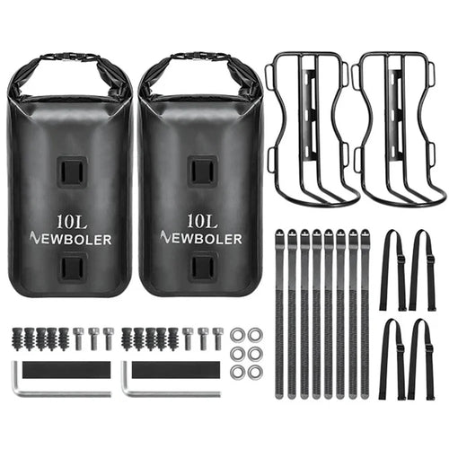 NEWBOLER BIKD-BAG118 2 Sets Waterproof Bike Front Wheel Pannier Bag 10L Bicycle Bag with Front Fork Rack - 1