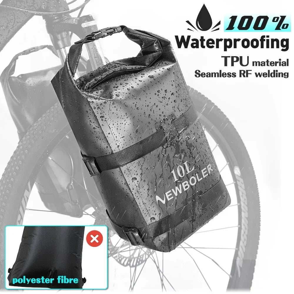 NEWBOLER BIKD-BAG118 2 Sets Waterproof Bike Front Wheel Pannier Bag 10L Bicycle Bag with Front Fork Rack - 2