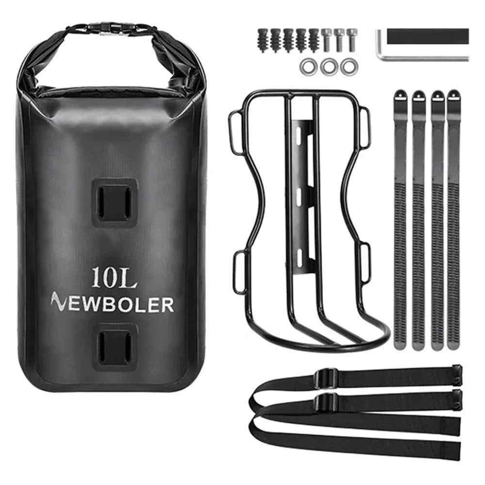 NEWBOLER BIKD-BAG118 1 Set Waterproof Bike Front Wheel Pannier Bag 10L Bicycle Bag with Front Fork Rack - 1