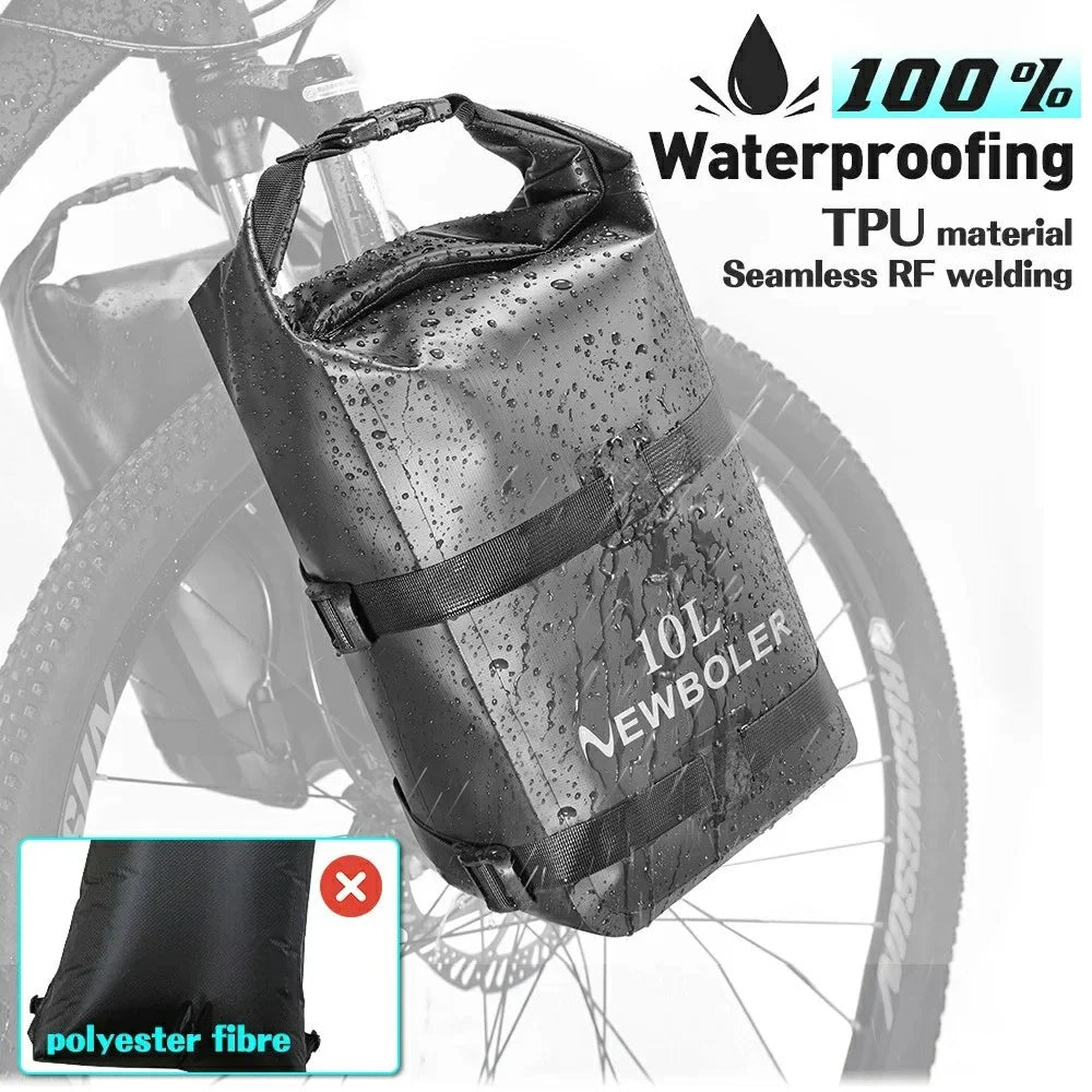 NEWBOLER BIKD-BAG118 1 Set Waterproof Bike Front Wheel Pannier Bag 10L Bicycle Bag with Front Fork Rack - 4