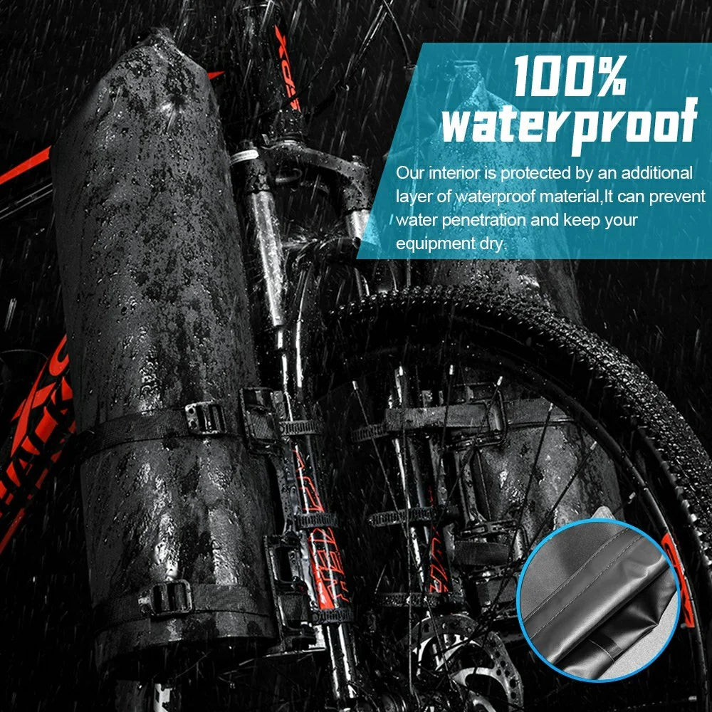 NEWBOLER 2 Bike Front Fork Pannier Bags (5L) + 2 Front Fork Racks + 4 Adjustable Straps + 8 Fixing Straps - 4
