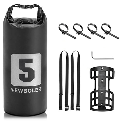 NEWBOLER 1 Bike Front Fork Pannier Bag (5L) + 1 Front Fork Rack + 2 Adjustable Straps + 4 Fixing Straps - 1