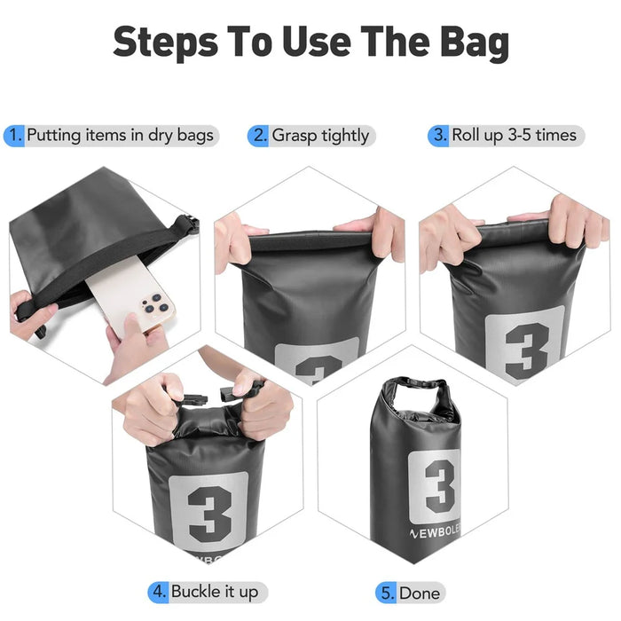 NEWBOLER 1 Bike Front Fork Pannier Bag (3L) + 1 Front Fork Rack + 2 Adjustable Straps + 4 Fixing Straps - 3