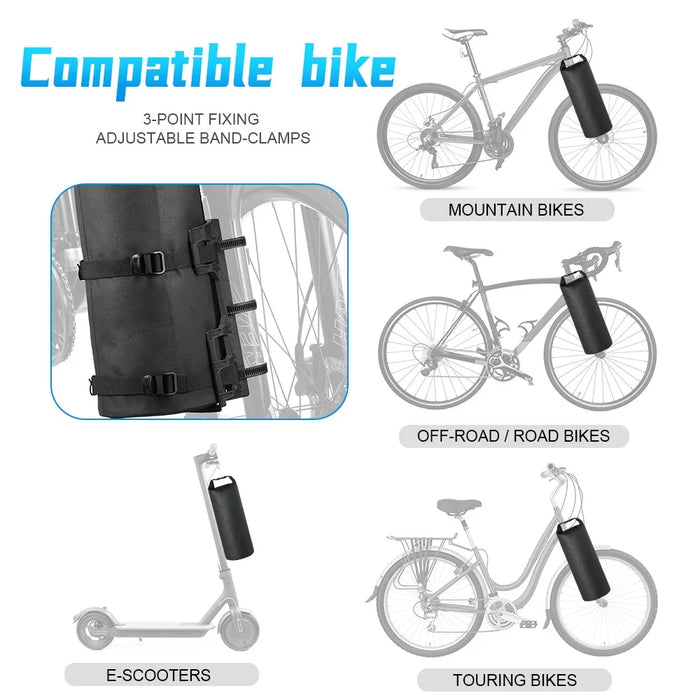 NEWBOLER 2 Bike Front Fork Pannier Bags (7L) + 2 Front Fork Racks + 4 Adjustable Straps + 8 Fixing Straps - 3