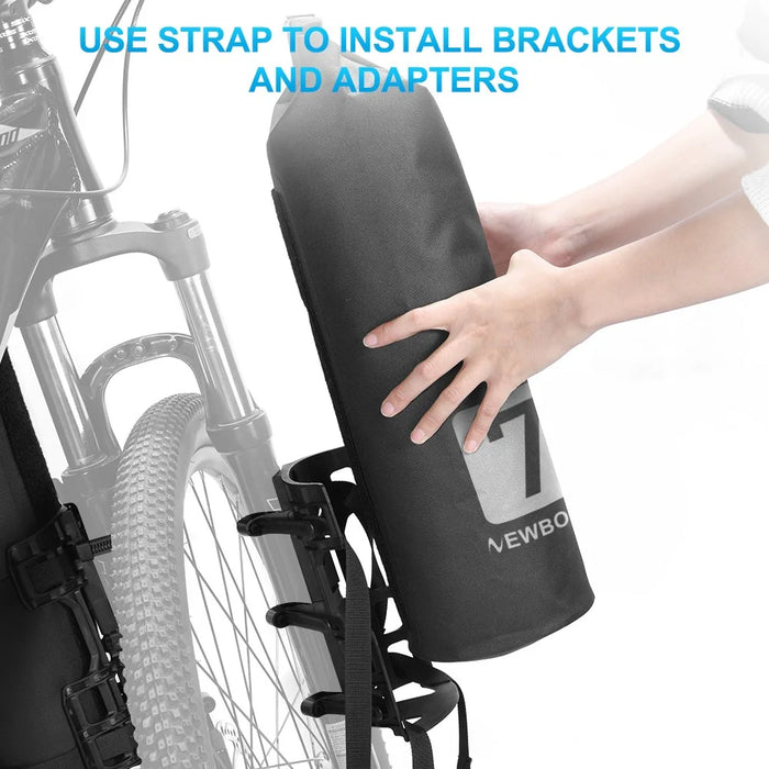 NEWBOLER 2 Bike Front Fork Pannier Bags (7L) + 2 Front Fork Racks + 4 Adjustable Straps + 8 Fixing Straps - 6