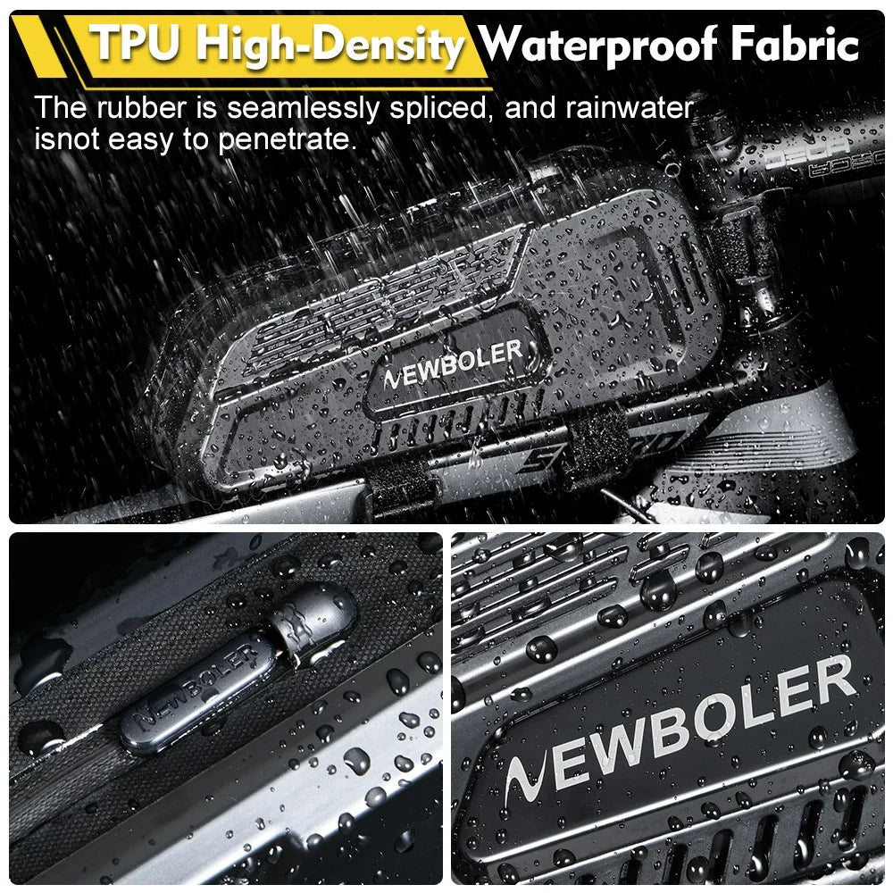 NEWBOLER BAG036 Hard Shell Bike Tube Bag Waterproof Phone Storage Pouch for MTB Bicycle - 3