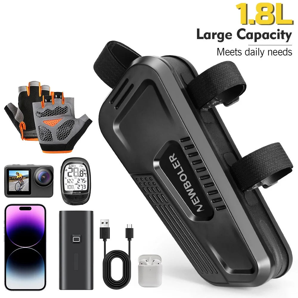 NEWBOLER BAG036 Hard Shell Bike Tube Bag Waterproof Phone Storage Pouch for MTB Bicycle - 6