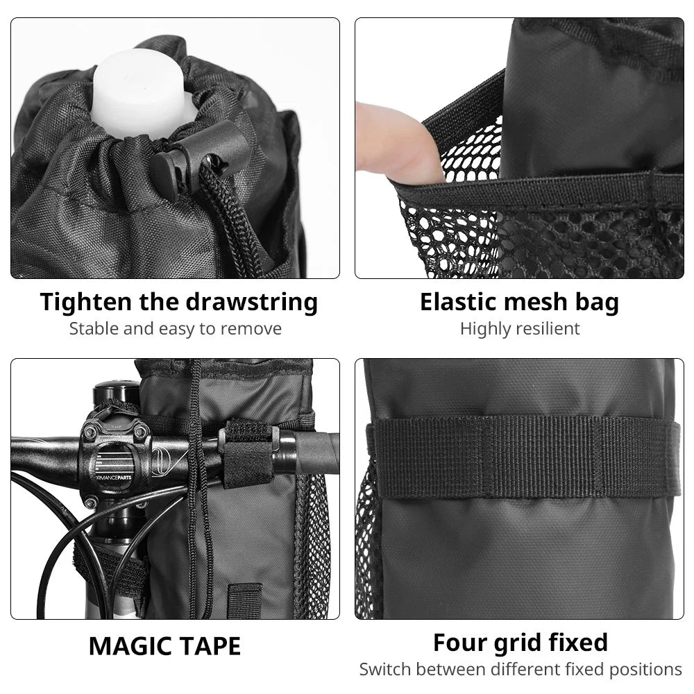 BAG010 2PCS 20x10.5x10.5cm Bicycle Water Bottle Storage Bags Bike Handlebar Bags (Size, L) - 5