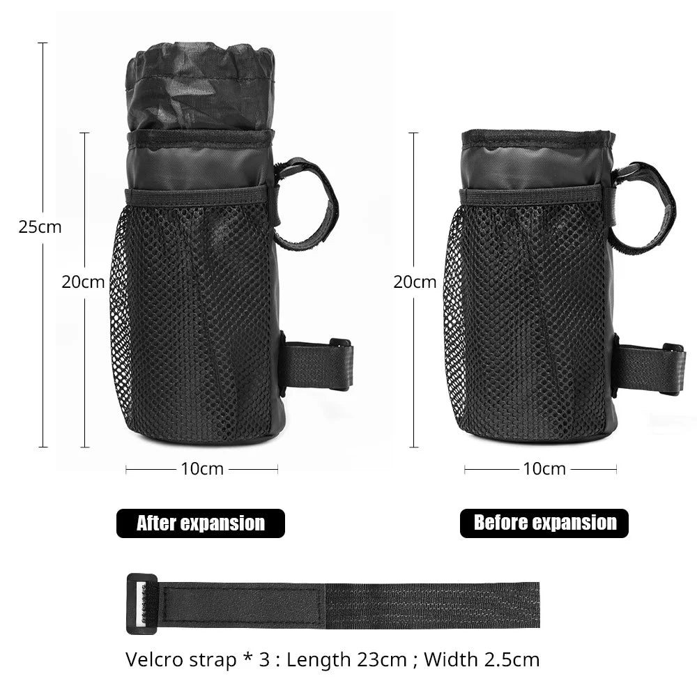BAG010 2PCS 20x10.5x10.5cm Bicycle Water Bottle Storage Bags Bike Handlebar Bags (Size, L) - 7