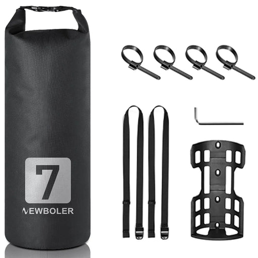 NEWBOLER 1 Bike Front Fork Pannier Bag (7L) + 1 Front Fork Rack + 2 Adjustable Straps + 4 Fixing Straps - 1