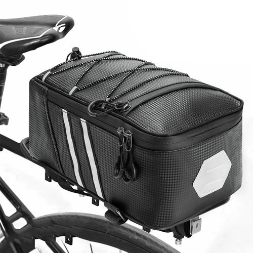 BAG031 8L PU Leather Bike Rack Bag Bicycles Rear Trunk Bag Back Seat Carrier Storage Pouch - 1