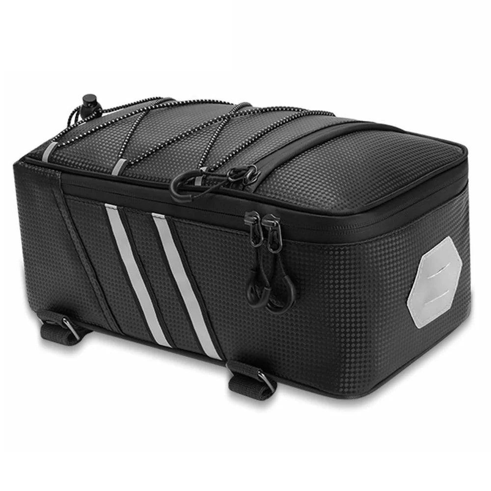 BAG031 8L PU Leather Bike Rack Bag Bicycles Rear Trunk Bag Back Seat Carrier Storage Pouch - 3