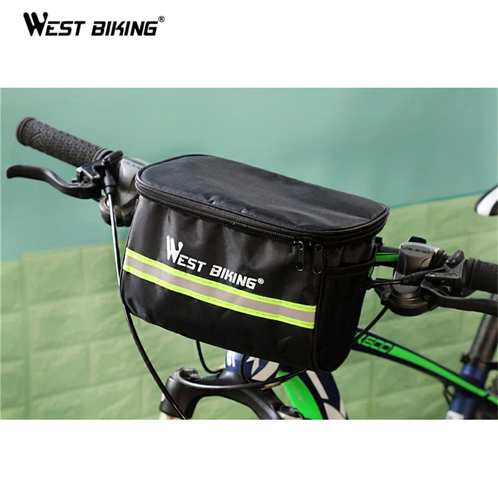 WEST BIKING Cycling Bike Bag Bicycle Front Bag Reflective Handlebar Bike Bag - 4