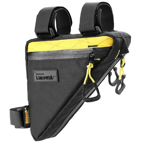 RHINOWALK BHD0019 Bicycle Frame Storage Bag 0.9L Waterproof Bike Triangle Top  /  Under Tube Pouch Bag - Black  /  Yellow - 1