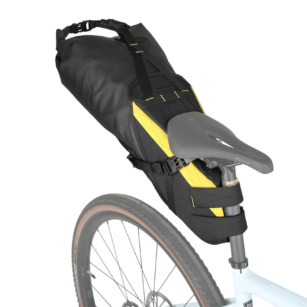 RHINOWALK BHD0020 14L Bicycle Rear Bag Large Capacity Waterproof Nylon Bike Saddle Bag - Black+Yellow - 1