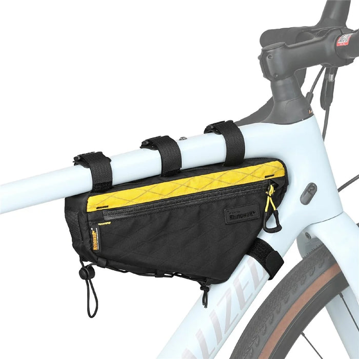RHINOWALK BHD0016 Bicycle Frame Bag 1.7L Under Tube Bag Waterproof Bike Triangle Pouch - Black / Yellow - 2