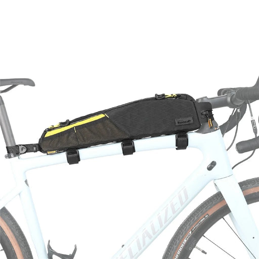 RHINOWALK BHD0015 Lengthened Bicycle Top Tube Bag Bike Front Beam Nylon Storage Bag, 44x5.5x10cm - Black+Yellow - 2