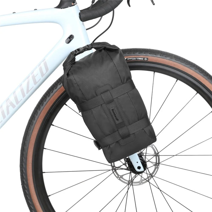 RHINOWALK BHD0013BK Bike Front Fork Nylon Storage Bag Waterproof Bicycle Front Fork Bag, 45x17x15cm - Black - 3