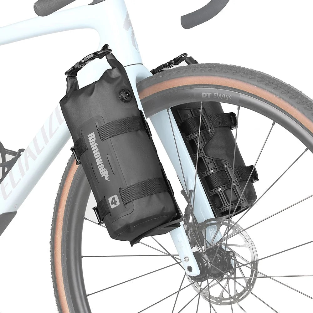 RHINOWALK RK4041BK 4L Outdoor Cycling Waterproof Quick Release Bike Front Fork Bag, 12.5x40cm - 3