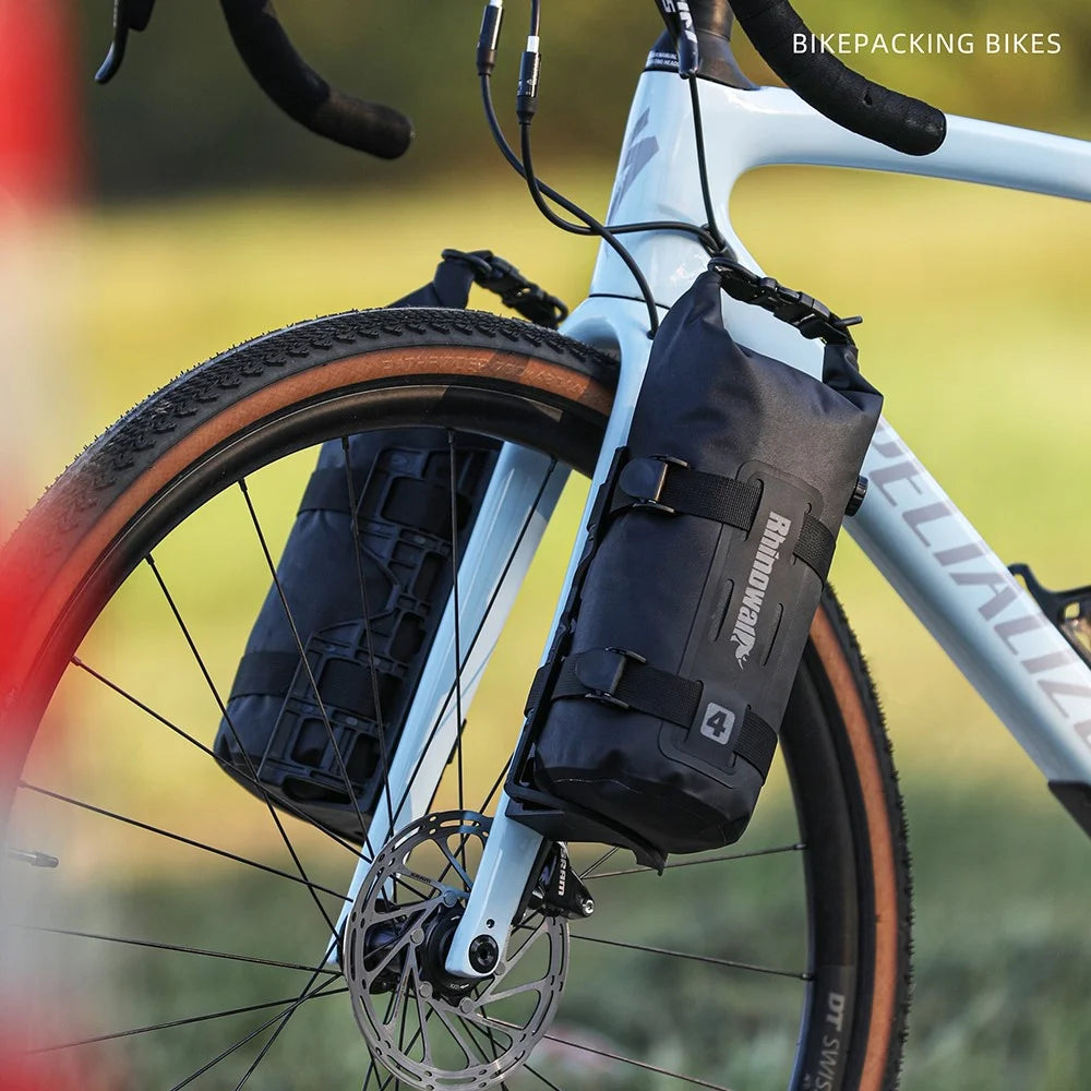 RHINOWALK RK4041BK 4L Outdoor Cycling Waterproof Quick Release Bike Front Fork Bag, 12.5x40cm - 6