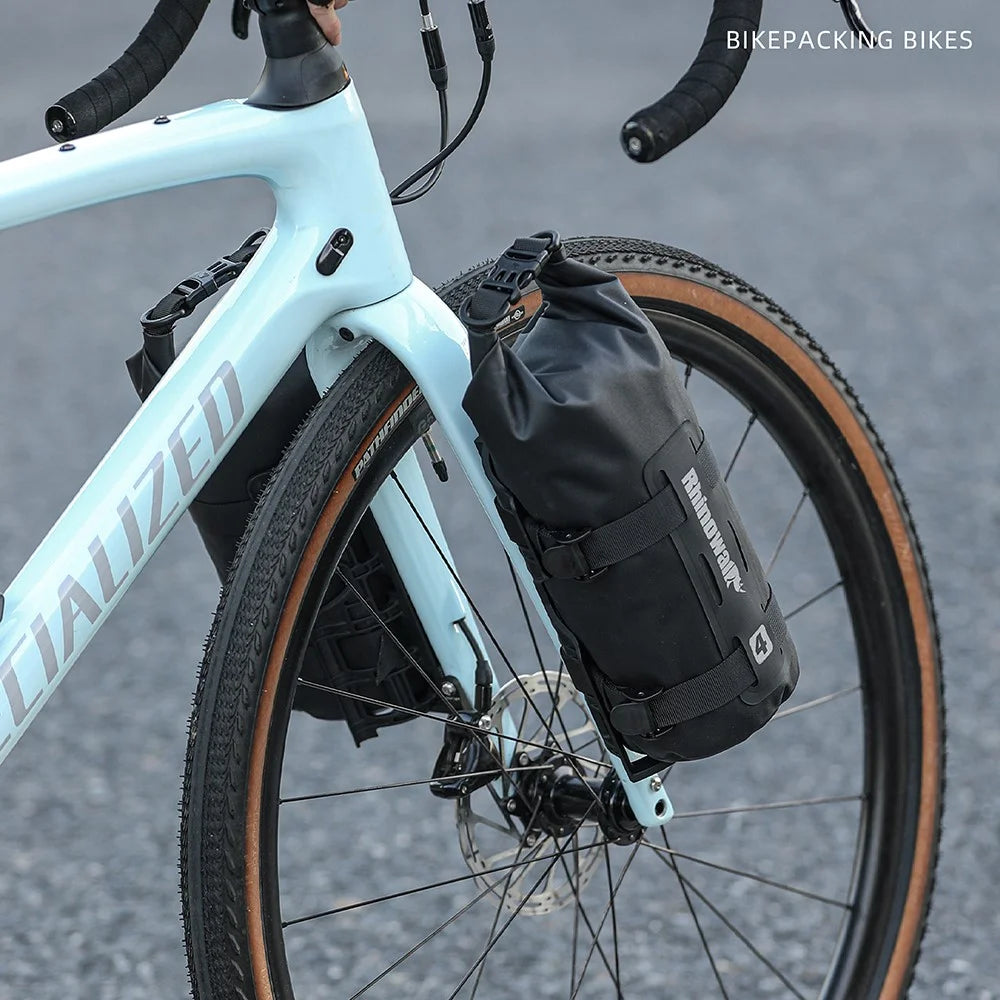 RHINOWALK RK4041BK 4L Outdoor Cycling Waterproof Quick Release Bike Front Fork Bag, 12.5x40cm - 7
