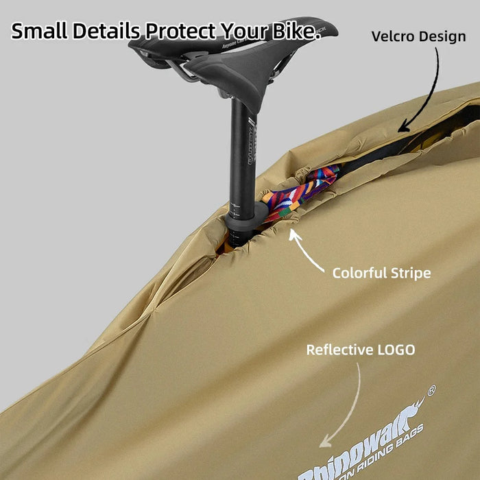 RHINOWALK RM268 Polyester Bike Carrying Bag 27.5-inch MTB Bike 700C Road Bike Carrier Bag with Storage Bag - Pink - 5