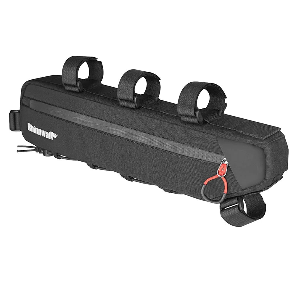 RHINOWALK X24657 2.1L Bike Frame Bag Waterproof Bicycle Under Tube Triangle Bag, Size S: 42x6x9cm - Black - 1
