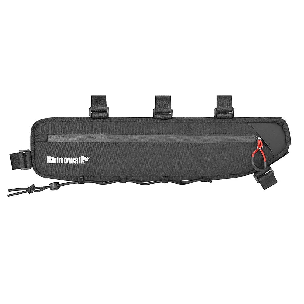RHINOWALK X24657 2.1L Bike Frame Bag Waterproof Bicycle Under Tube Triangle Bag, Size S: 42x6x9cm - Black - 2